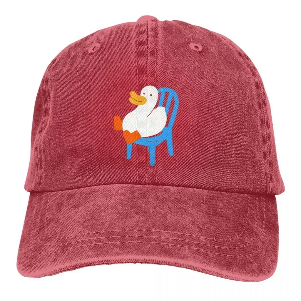 Summer Cap Sun Visor Duck Sitting In A Chair Hip Hop Caps Animal Cowboy Hat Peaked Hats