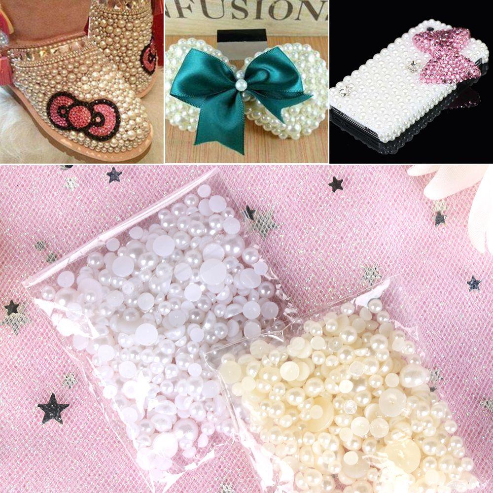 1000 шт. Новое DIY украшение Плоская спинка Смола Полукруглые Жемчужины Нейл-арт АБС Имитация