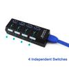 Sync Data Converter Splitter 5Gbps High Speed 4/7 Port USB 3.0 Hub AC Power Adapter on/Off Switches