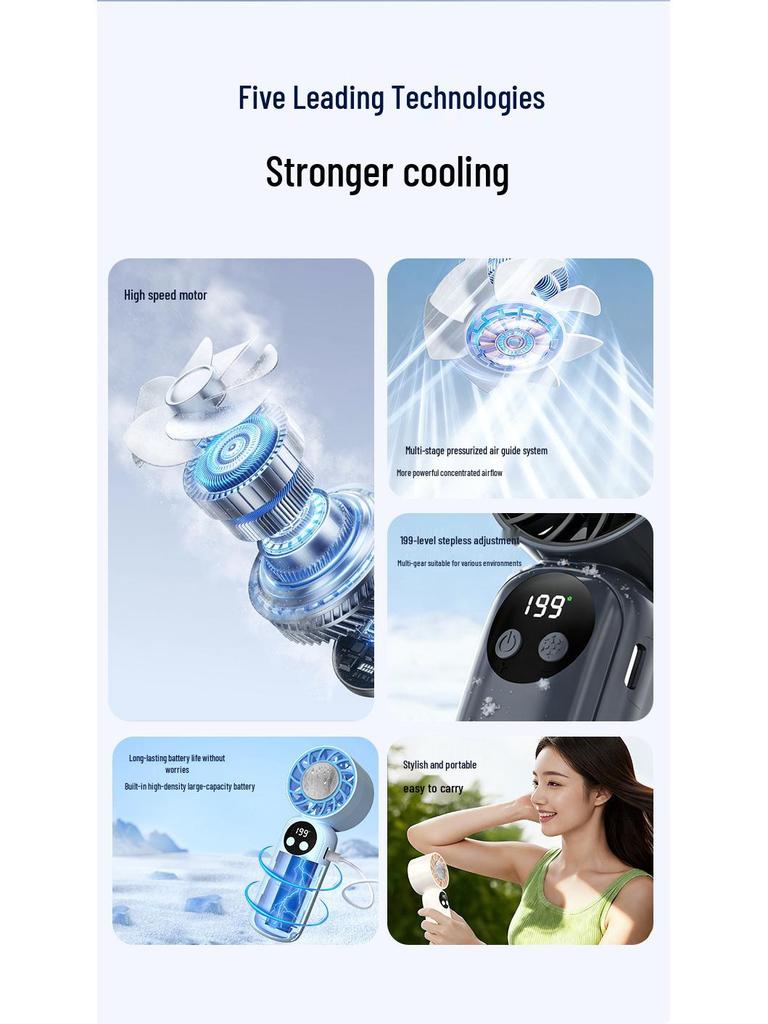 USB Rechargeable Silent Handheld Mini Fan with Long Battery Life