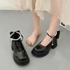 Модная женская обувь Мэри Джейн с бантом, обувь Лолиты, толстый каблук, обувь Оксфорд, косплей, ретро, женские лакированные туфли на высоком каблуке, zapatos mujer