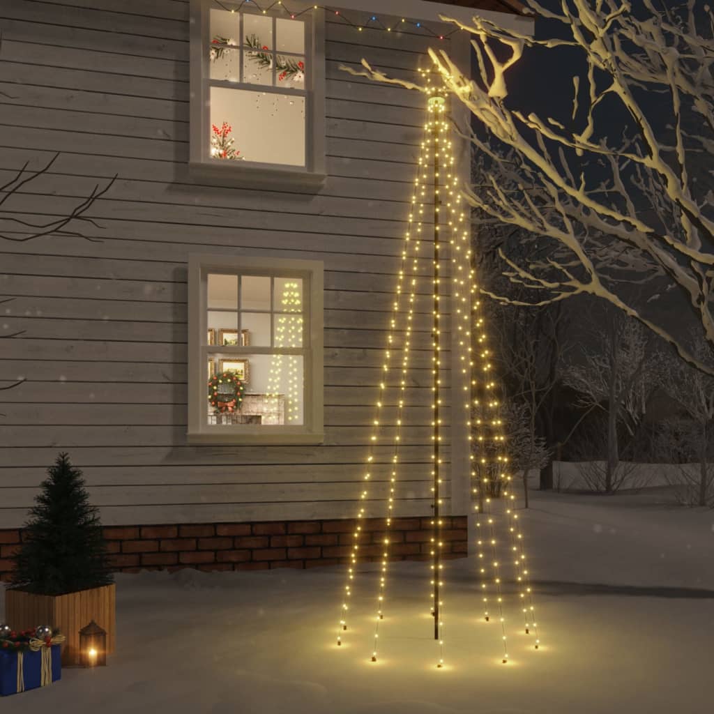 LED Christmas Tree with Ground Stakes Warm White 310 LEDs 300 cm