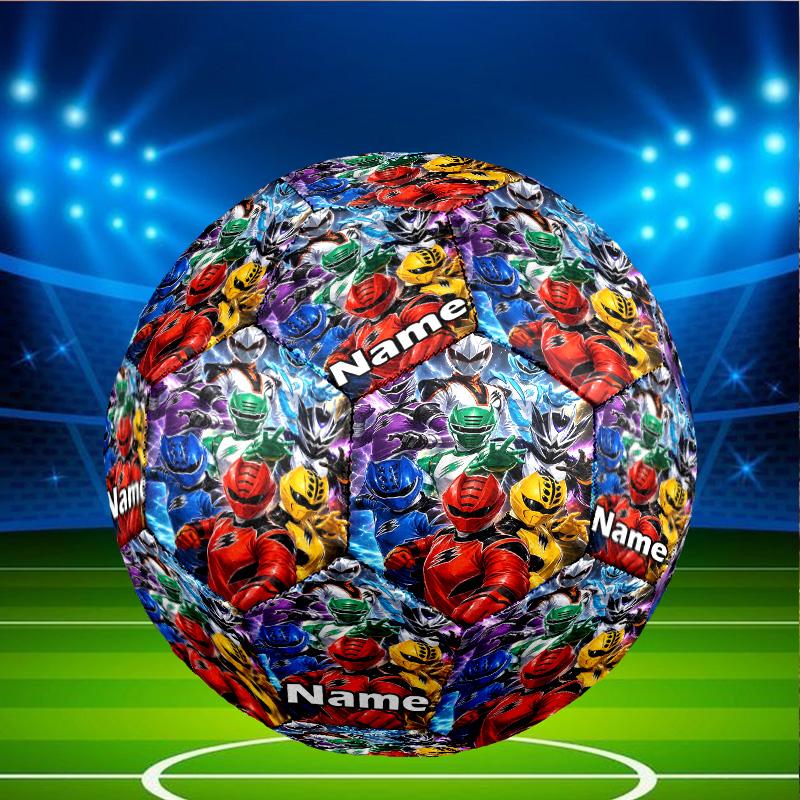 Custom Name Personalized Mighty Morphin Power Rangers-A Print Size 5 Soccer Ball Training & Match Football, for Team, Kicking, Gift for Football Enthu
