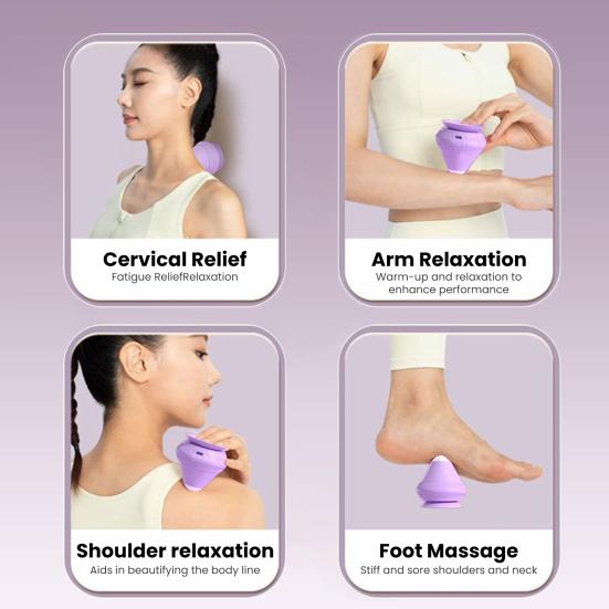 Электрический массажный мяч с присоской, 2 режима, регулируемый подогрев, вибрационный массажный мяч, тип C, перезаряжаемый, для всего тела, для снятия боли, фасциальный массажер