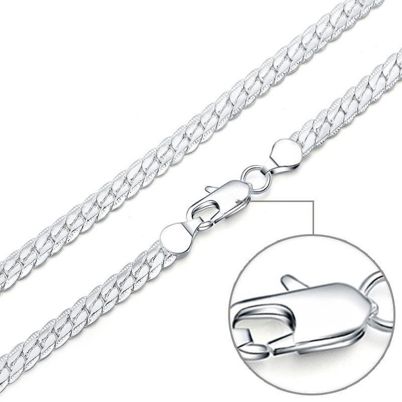 5 мм боковая цепь 8/18/20/22/24 дюйма ожерелье для женщин мужчин мода свадьба помолвка ювелирные изделия подарок