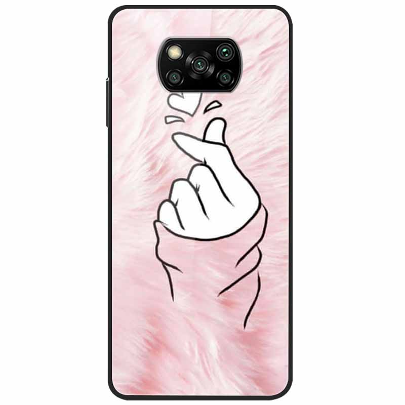 For Poco X3 Pro Case Fashion Cute Tempered Glass Luxury Coque Covers for Xiaomi Poco X3 NFC Cases PocoX3 X 3 Bumper Protector