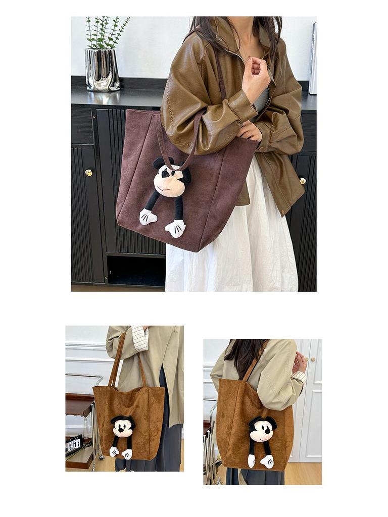 Korean Cute Mickey Head Large Capacity Retro Tote Shoulder Bag