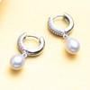 LSOOYH серьги-кольца с кубическим цирконием, ювелирные изделия с жемчугом, серьги с натуральным пресноводным жемчугом для женщин