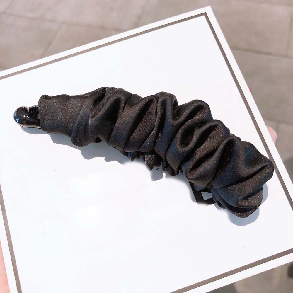 Girls Simple Cloth Folds Large Size Hair Claw Banana Clip Hair Accessories Ponytail Holder