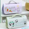 Многослойный пенал Капибара/Панда/Свинья/Кролик Канцелярская сумка Портативный пенал для ручек Студент