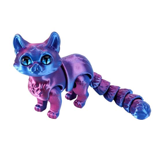 3D-печатное украшение в виде кота, подвижная фигурка кота с гибкими конечностями и хвостом, настольный питомец-кот, игрушка-антистресс для взрослых и детей, для дома и офиса