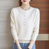 New Spring Autumn Loose Knit Sweater Round Neck Fashionable Versatile Knitted Long Sleeve Top Mother's Bottoming Shirt