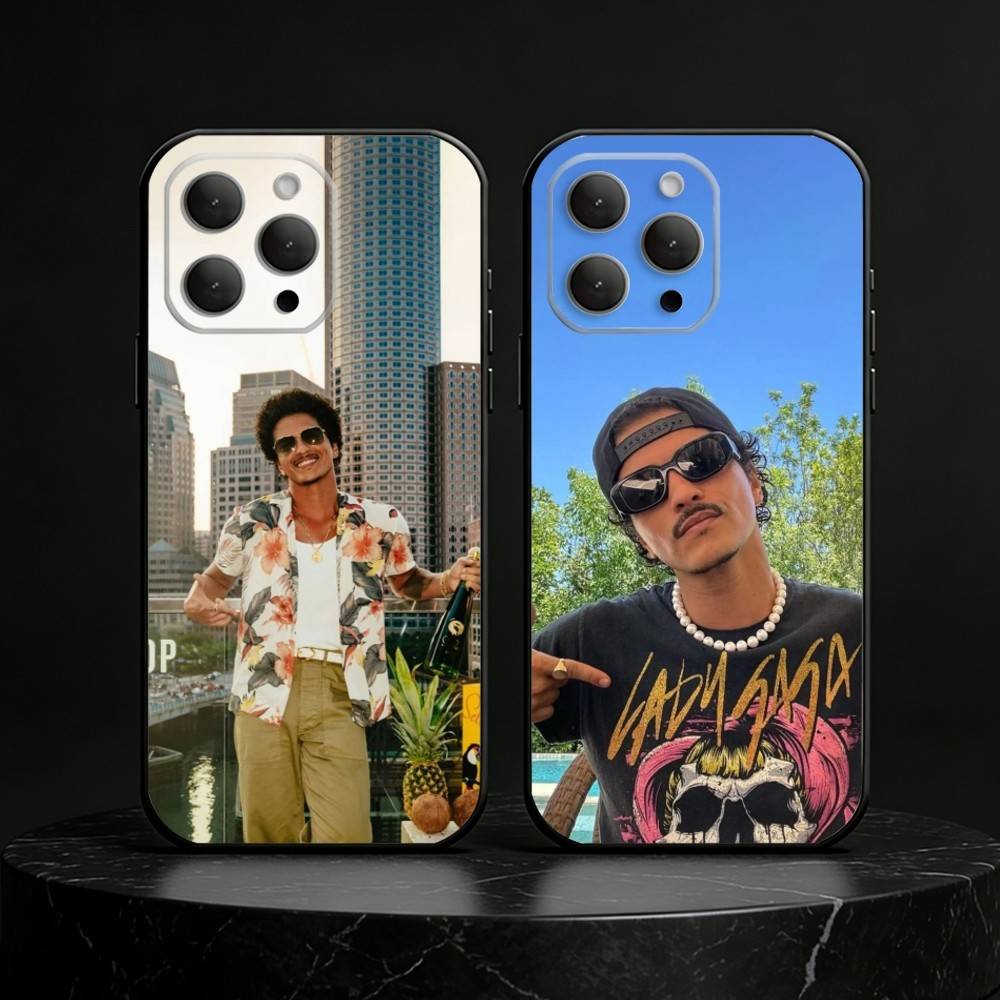 Чехол для телефона певца B-Бруно Марса Для iPhone 17,16,15,14,13,12,11 Plus,Pro,Max,Mini Силиконовый черный Мягкий чехол