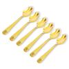 Premium Brass Dessert Spoon Set with Lining Design, Perfect for Home, Kitchen, or Restaurant Use, 7 Inch Length (Pack of 6)