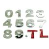 Badge 25mm Car Decals Car Stickers 3D Sticker Letter Number Stickers Metal Alphabet Stickers