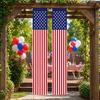 4th of July Outdoor Decoration, American Flag Porch Sign, Red White Blue Hanging Banner, USA Pleated Fan Flag, Patriotic Windsock for Independence Day