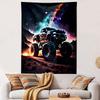 Monster Truck Under Cosmic Sky Patterned Tapestry Decorative Wall Hanging, Home Bedroom Living Room Decor