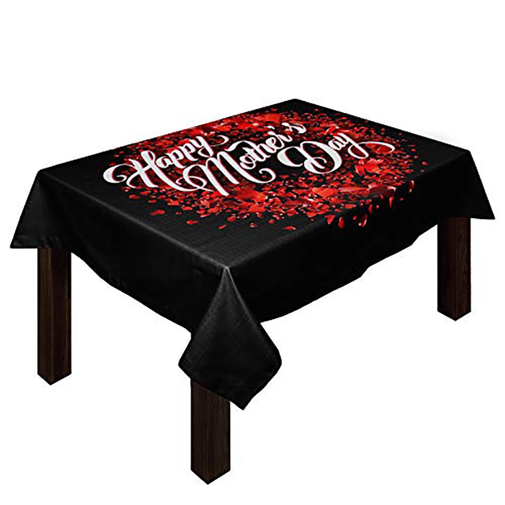 Mother 'S Day Fabric Waterproof And Antifouling Creative Print Pink Tulip Tablecloth Floral Outdoor Nappe De Table