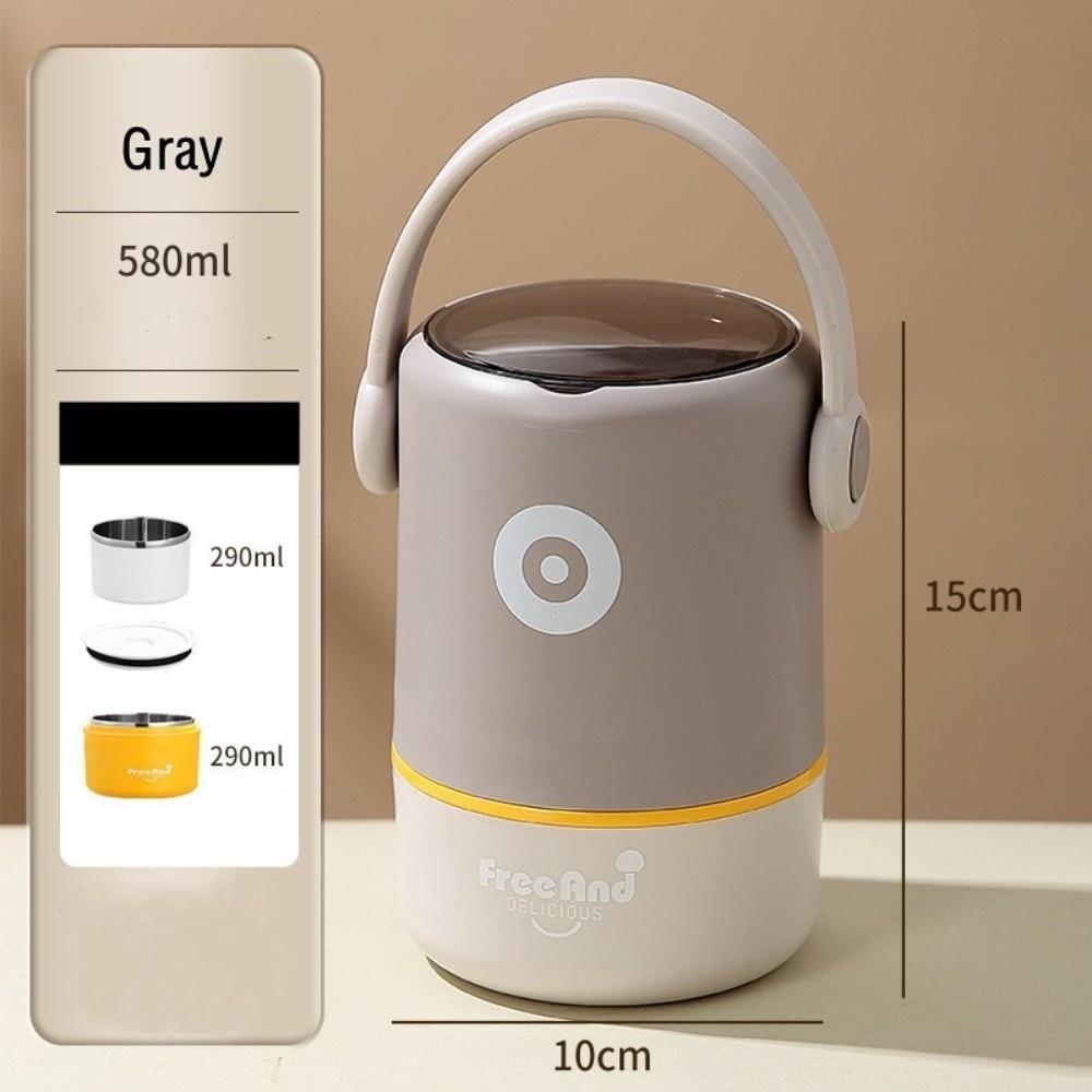 Двухслойный термо ланч-бокс из нержавеющей стали, контейнер для еды и супа, изотермический бокс для офиса и школы