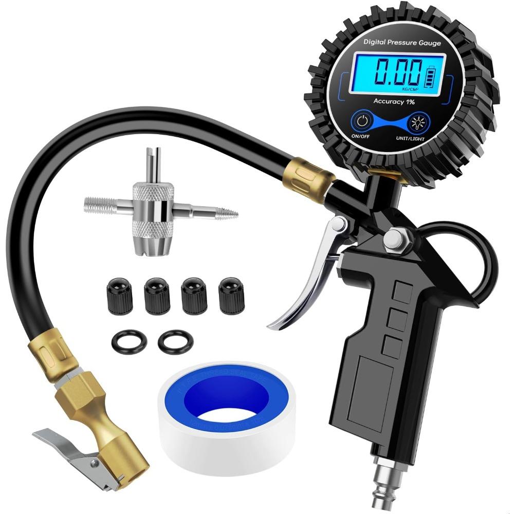 Nilight Digital Tire Inflator Pressure Gauge Pressure Monitoring Gauge Meter Tool Tires Manometer Inflation Inspection PartsTire Pressure Monitoring
