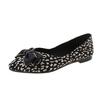 Leopard Print Single Shoes Spring  New Pointy Bow Soft Sole Women 'S Shoes Net Red Comfortable Versatile Flat Shoes