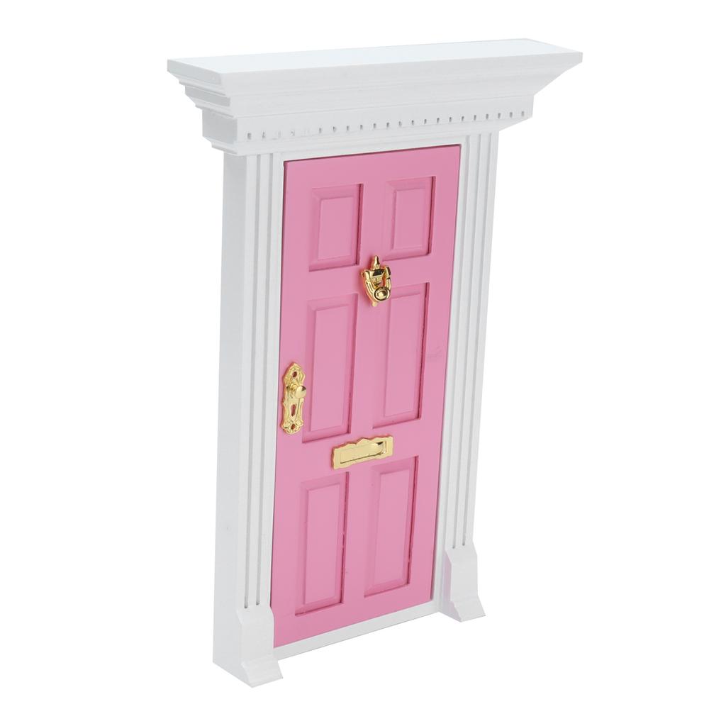 1:12 кукольных деревянных дверей, изысканная миниатюрная модель мебели для дверей, ролевые игры, игрушка, розовый