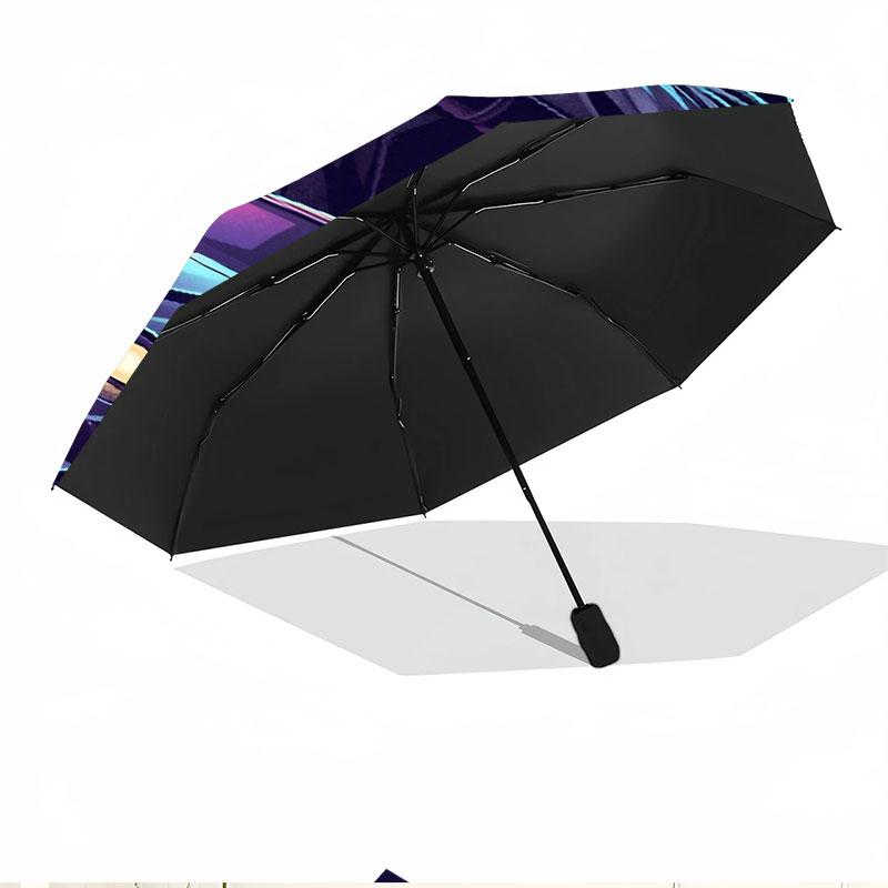 Knight Rider Print Automatic Open Close Umbrella, Portable Foldable Umbrella, for Outdoor Commute Camping Trip, Ideal Birthday Gift