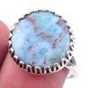 Natural Republic Larimar Gemstone 925 Solid Sterling Silver Gift Ring S.8 Z5G83