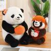 Cute Fruit Panda Doll Plush Toy Bamboo Giant Panda Backpack Naive Doll Gives Girl Birthday Gift