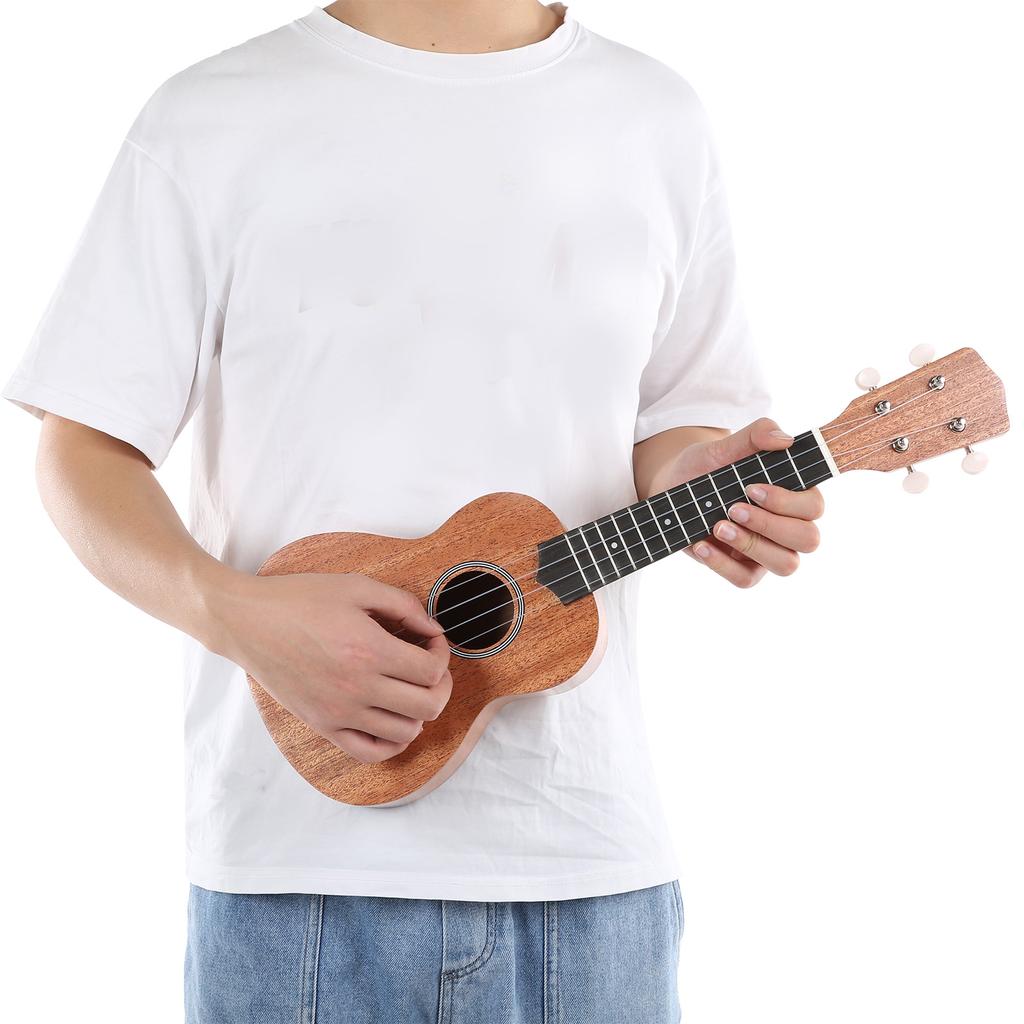 Ukulele 21in Mahogany with Closed Knob Nylon Bag Musical Instrument for BeginnersNatural Color