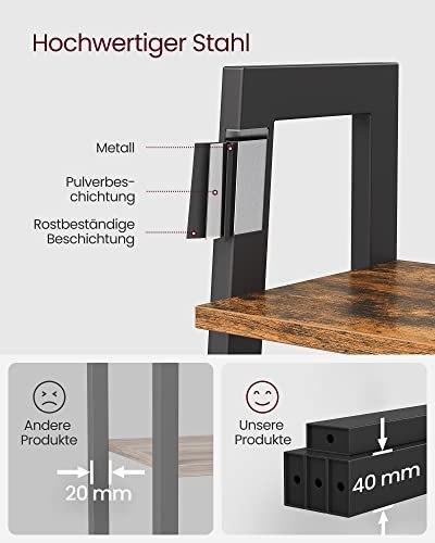 Ladder Shelf, 5-Tier Industrial Shelf, Storage Unit, With Metal Frame, For Living Room, Kitchen, Rustic Brown