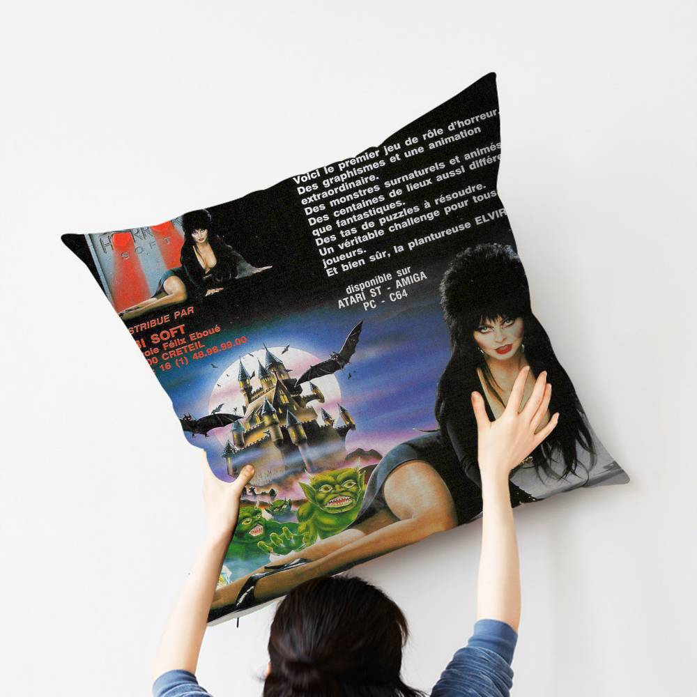 E-Elvira M-Mistress D-Dark Pillow Cushion Cover Pillowcase Living Room Sofa Home Decor