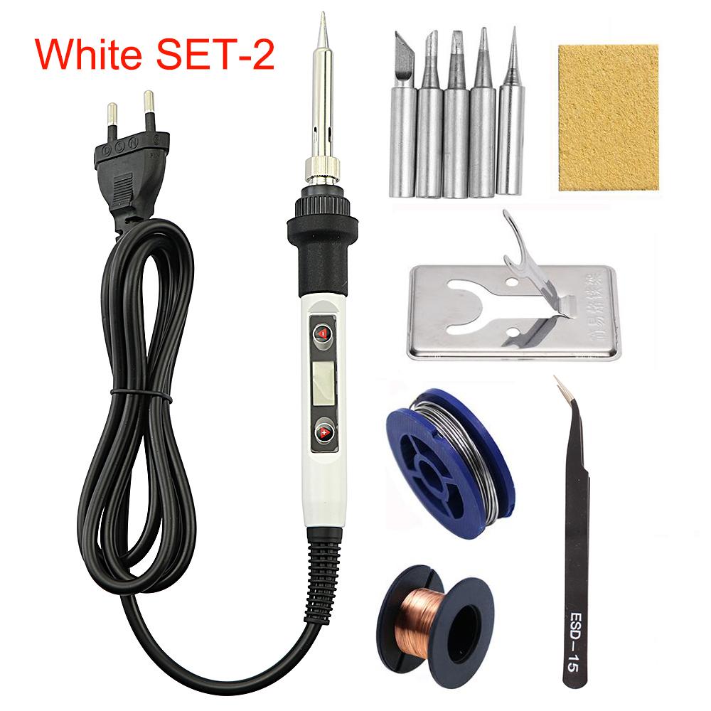 Паяльник с регулируемой температурой, 80 Вт, 220 В/110 В, электрический паяльник с ЖК-дисплеем, сварочные инструменты для ремонта