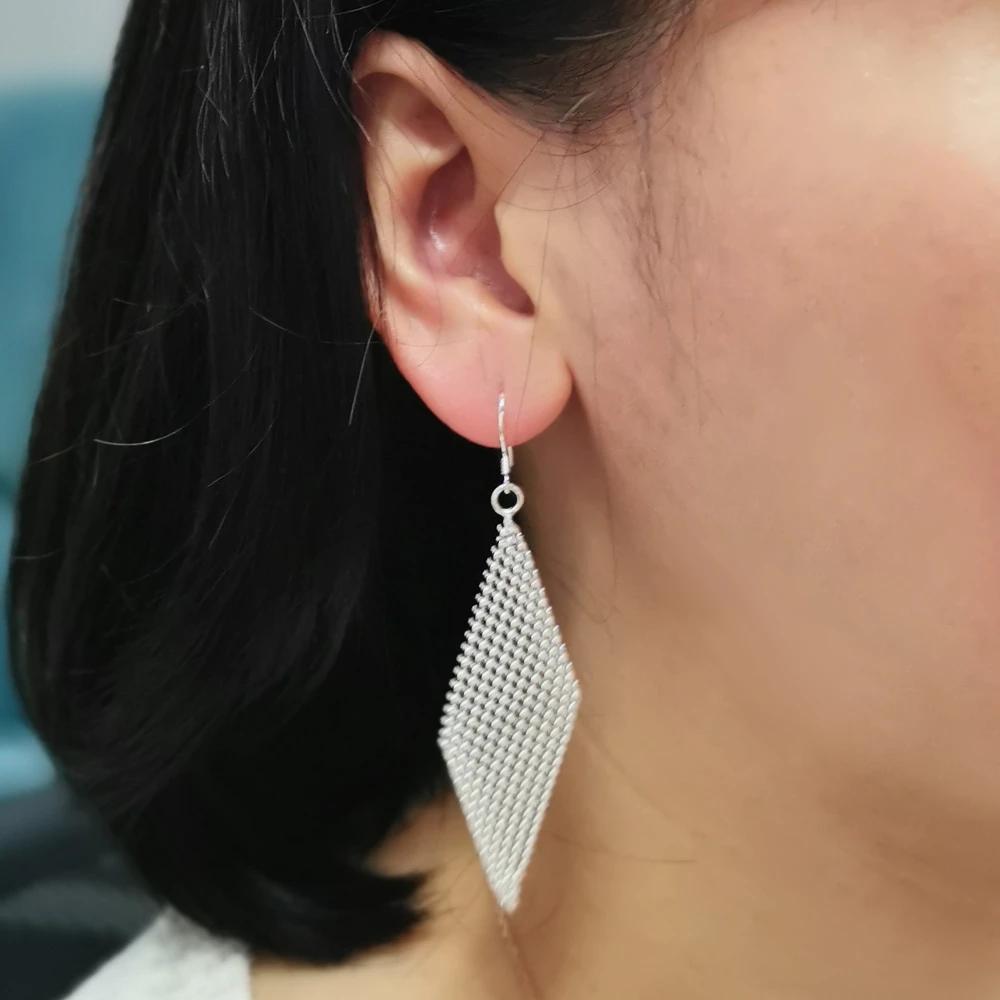 Новая тенденция из стерлингового серебра 925 пробы, тонкая сетка, браслеты-цепочки, серьги для женщин, комплекты ювелирных изделий, модные вечерние свадебные аксессуары, подарки