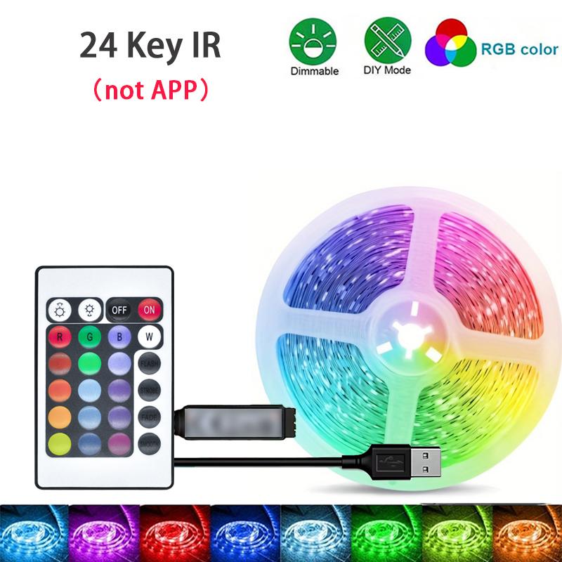 RGB светодиодная лента 1м-40м Светодиодный свет для комнаты с управлением через приложение Гибкая лента Светодиодная лента для декора комнаты спальни