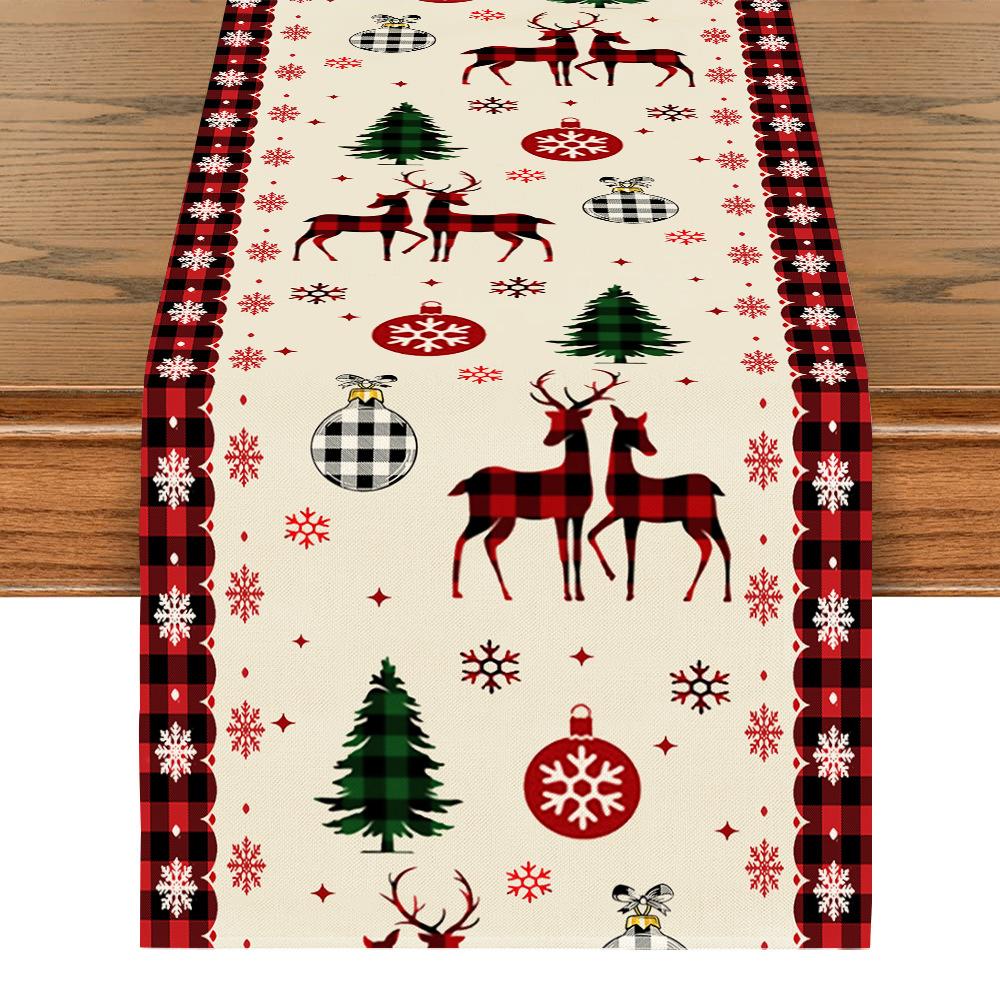 Christmas Tablecloth Creative Snowman Print Holiday Table Decorations Tablecloth