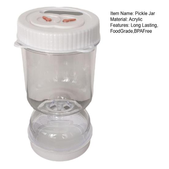 Glass Pickle Jar with Strainer Flip Leak-Proof Wide-Mouth Design Food Grade BPA Free