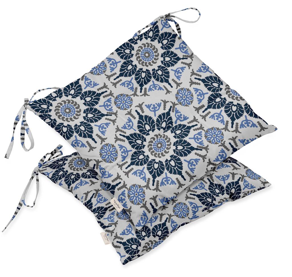 Vargottam Комплект из 2 квадратных подушек для сидения для патио с ворсом и принтом, водостойкая, 19 дюймов, фиолетовая |