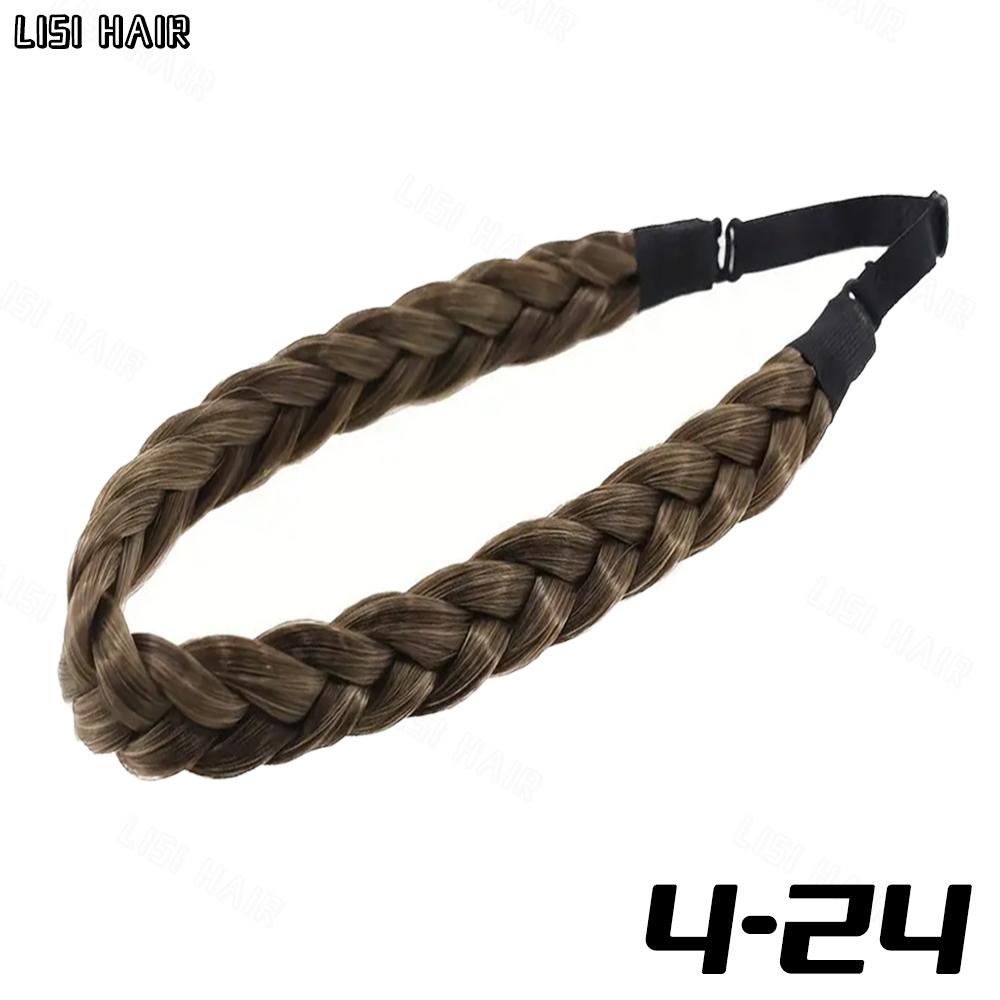 MISSQUEEN Synthetic 1pc Elastic Braided Hair Band Extensions Classic Wide Fluffy Braids Wig For Women