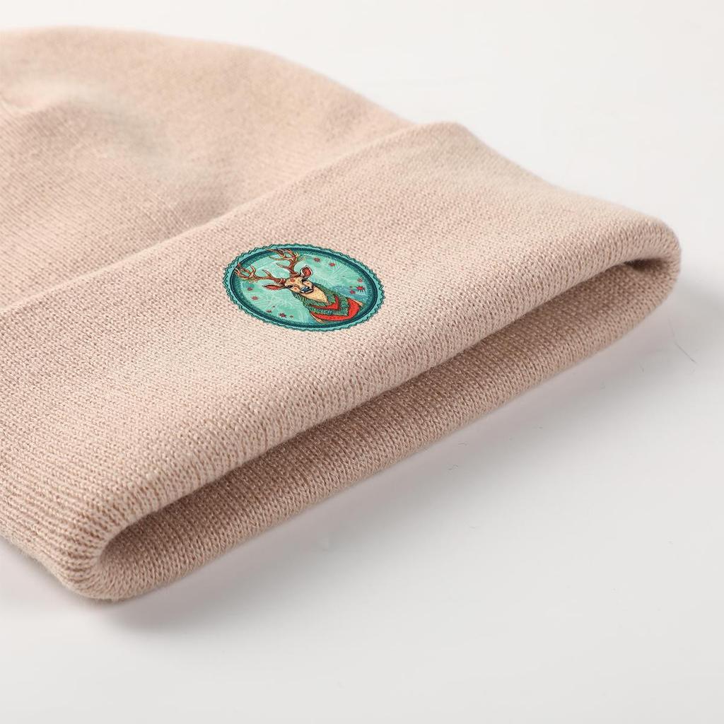 Green Elk Warm Knitted Cap Beanie, Fantastic Beast Skull Cap Slouchy Thermal Hip Hop Bonnet Knit Hat Beanie