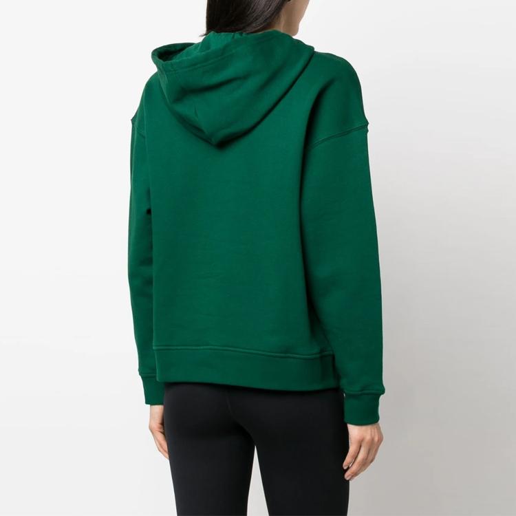 Adidas Женские толстовки с капюшоном и принтом логотипа на шнурке, темно-зеленые IB7433