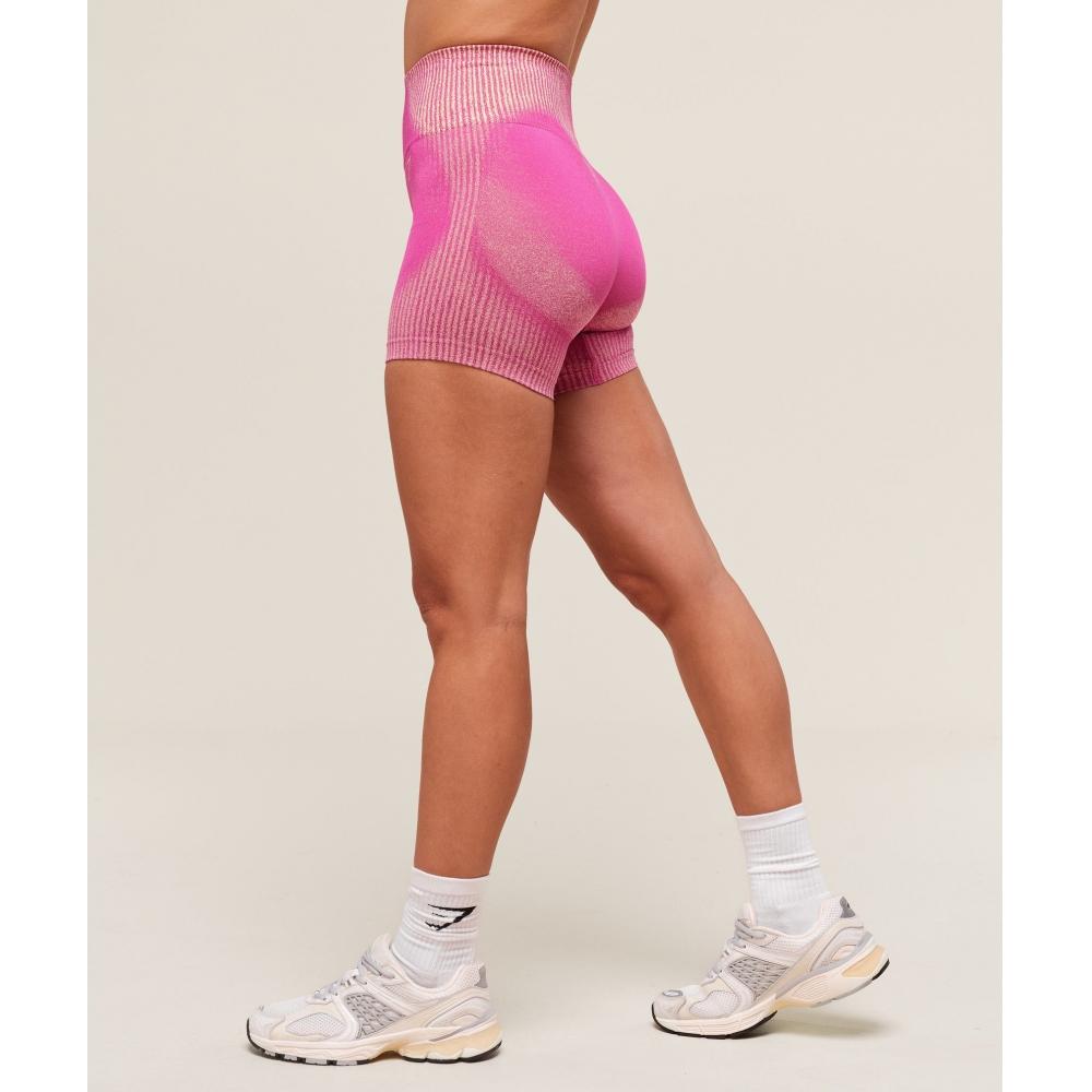 Gymshark Бесшовные шорты Diffuse Winning Pink Refresh Yellow B3b6f Kcrd