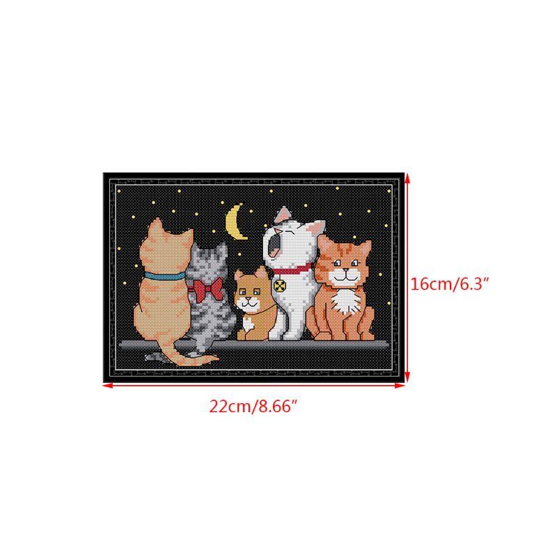 Набор для вышивки крестом «сделай сам» для кошек, набор для вышивания милых животных ручной работы, декор для детей и взрослых, поделки ручной работы S