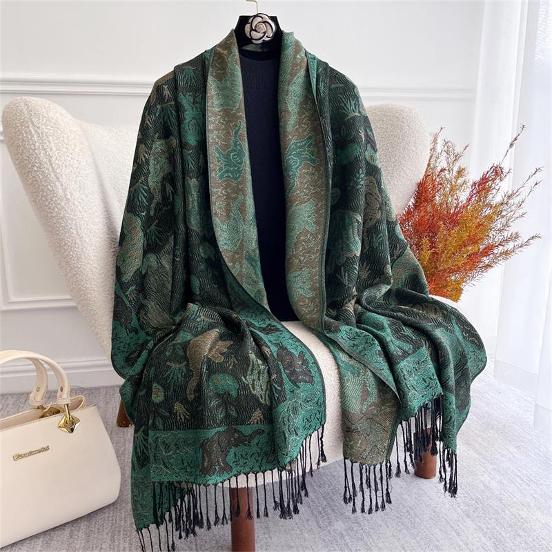 Autumn Bohemian Ethnic Paisley Cashmere Shawls Scarf for Women Warm Jacquard Pashmina Scarves Print Design Lady Foulard Stoles