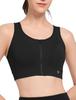 Yvette Sports High Integrated Plus Sports Black Women's Bra, No-Slip, Open-Front, Support, Mesh, Moisture-Wicking, Quick-Drying, Wireless, Cup, Sizes,