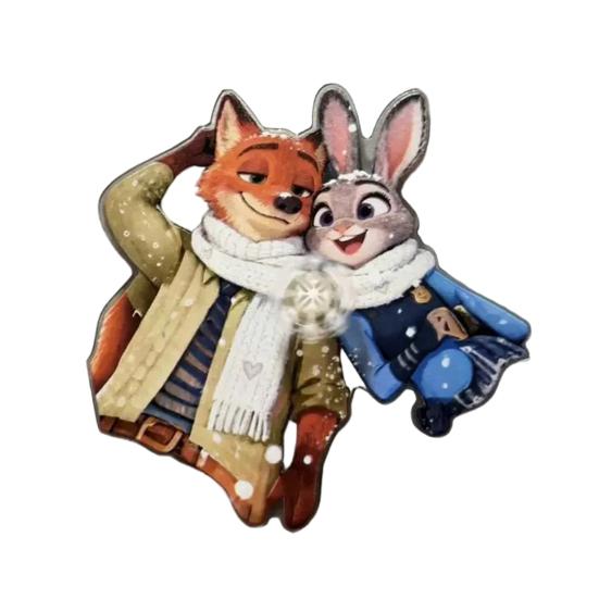 Вращающийся магнит на холодильник Лиса Кролик Акриловый Мультяшный Персонаж Животное Магнит на холодильник Украшение для дома Офиса Кухни Подарок для фанатов кино