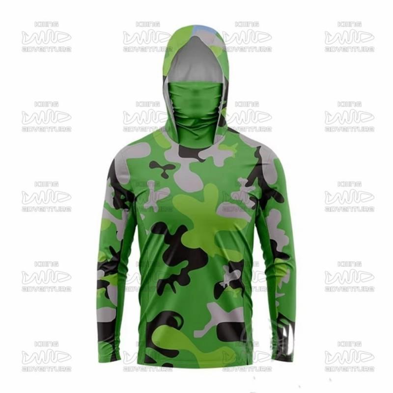 Mens Quick-Dry UV Protection Fishing Shirt Long Sleeve Mesh Ventilation Performance Top Outdoor Sports Cycling