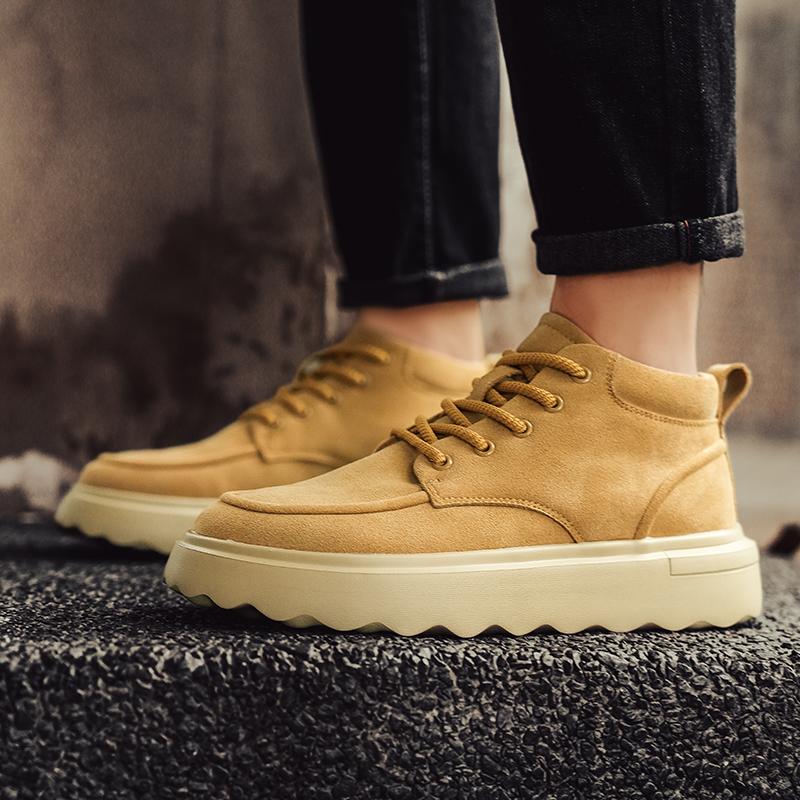 Модные осенние и зимние высокие мужские туфли Модные и универсальные стили дизайна Для отдыха на свежем воздухе Для ходьбы, упражнений Теплая Молодежная обувь