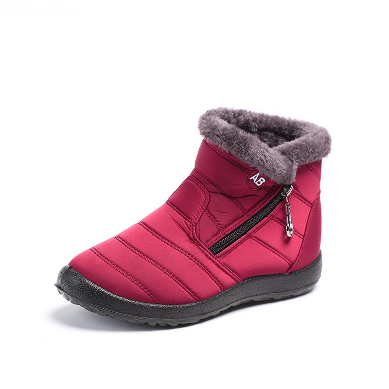35-43 Women's Warm and Waterproof Cotton Shoes Nylon Snow Boots Winter Ankle Boots Non-slip Short Boots
