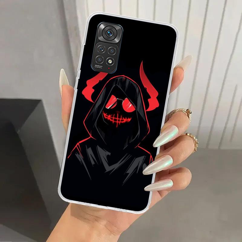 Чехол для телефона с принтом Аниме Дьявол Плохой Парень для Xiaomi Redmi Note 15 14 14S 13 12S 12 Pro 11S 11 Plus 11T 11E 10S Мягкий Чехол Красный Redm
